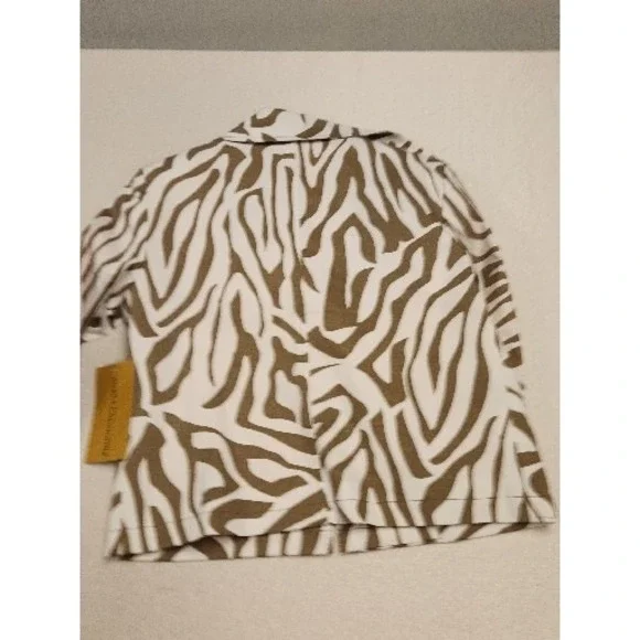 Patrick Christopher Blazer Animal Print Pockets  Orange Lining Size M - Picture 9 of 9